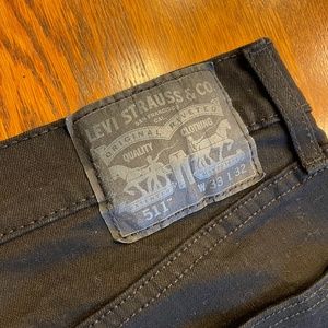 Levis 511 Waterless Mens Slim-fit Dark Black Jeans 33x32